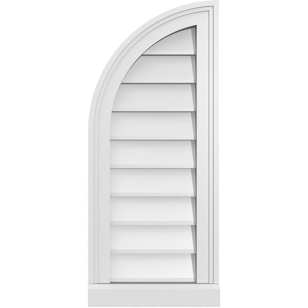 Ekena Millwork Quarter Round Top Left Surface Mount PVC Gable Vent w/ 2"W x 2"P Brickmould Sill Frame, 12"W x 28"H GVPQL12X2803SN - main